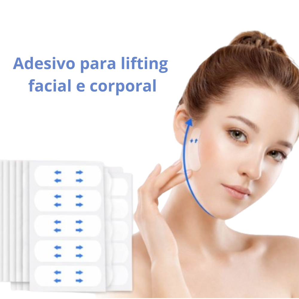 Kit Adesivo lifting facial fita invisível antirrugas antienvelhecimento estica a pele disfarça as rugas em Oferta na Shopee