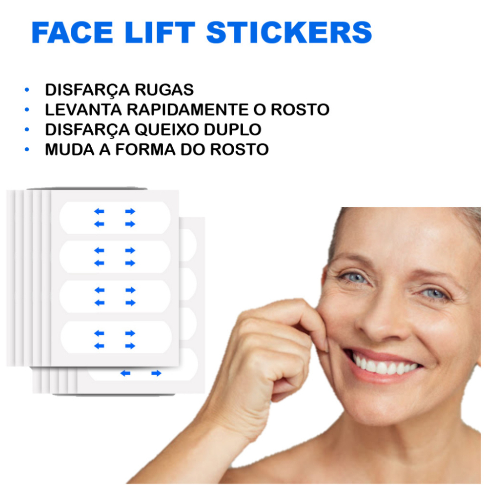 Fita Rejuvenescedora Antirrugas Adesivo Lifting Facial Antissinais Antienvelhecimento Estica A Pele