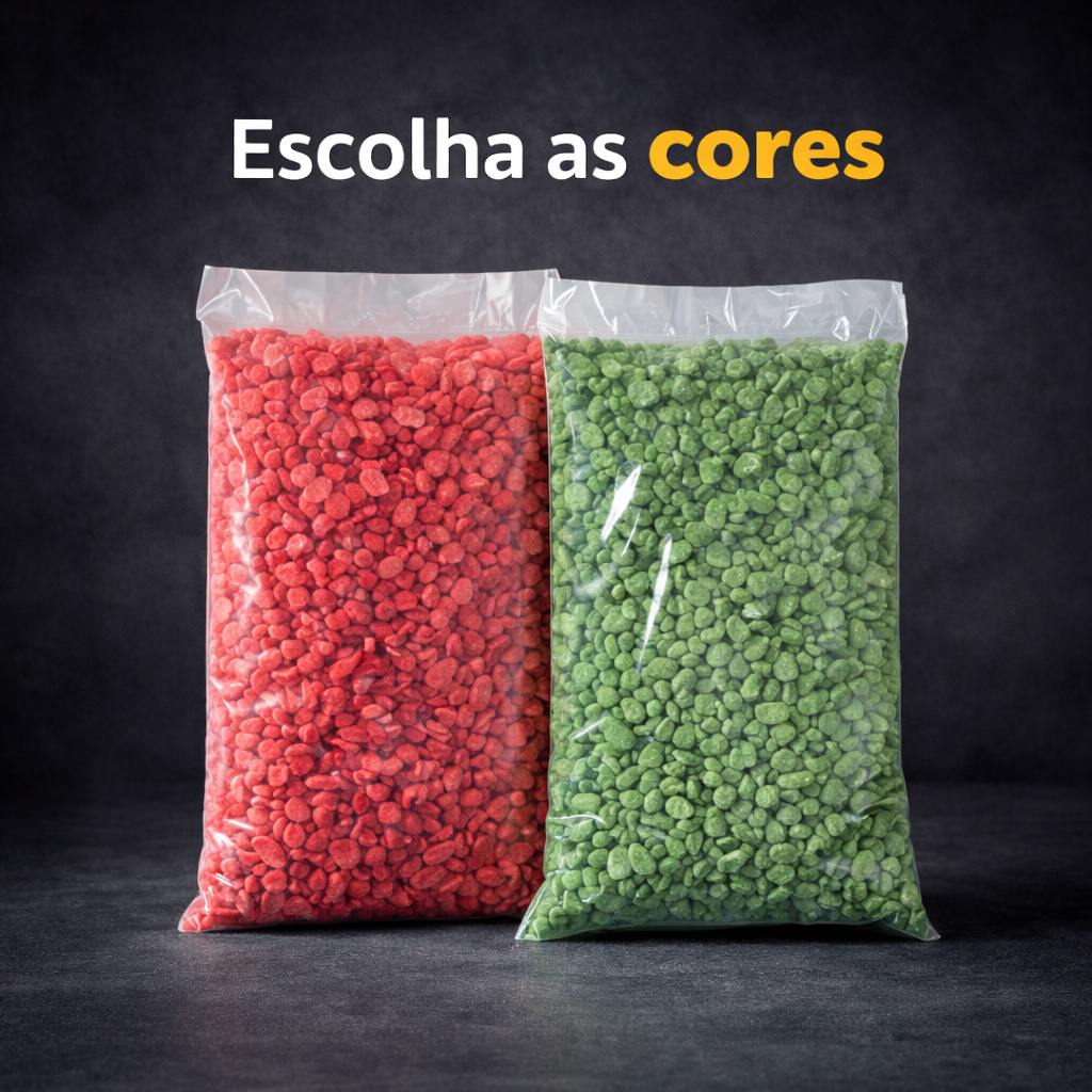 Kit 2 Pacotes Pedrinhas Coloridas Decorativas para Jardim, Vasos e Artesanato em Oferta na Shopee