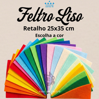 Feltro Liso Santa Fé 25x35cm | RETALHO | Recortes de Tecido Colorido para Artesanato Decoração DIY em Oferta na Shopee