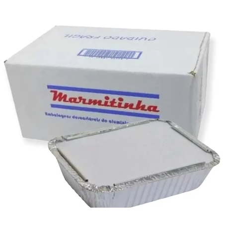 100 Marmtinhas De Alumínio Marmitex 220ml Com Tampa Para Bolos Doces Empadas E Festa Lembrancinhass