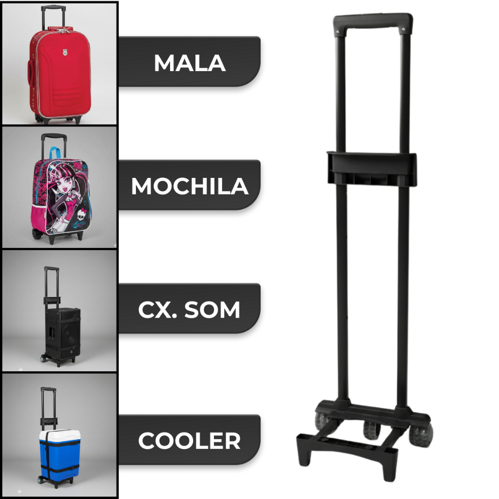 Carrinho de Mala Mochila 50cm 60cm 70cm Puxador Acessório Bagagens Caixa de Som Caixa Térmica Cooler
