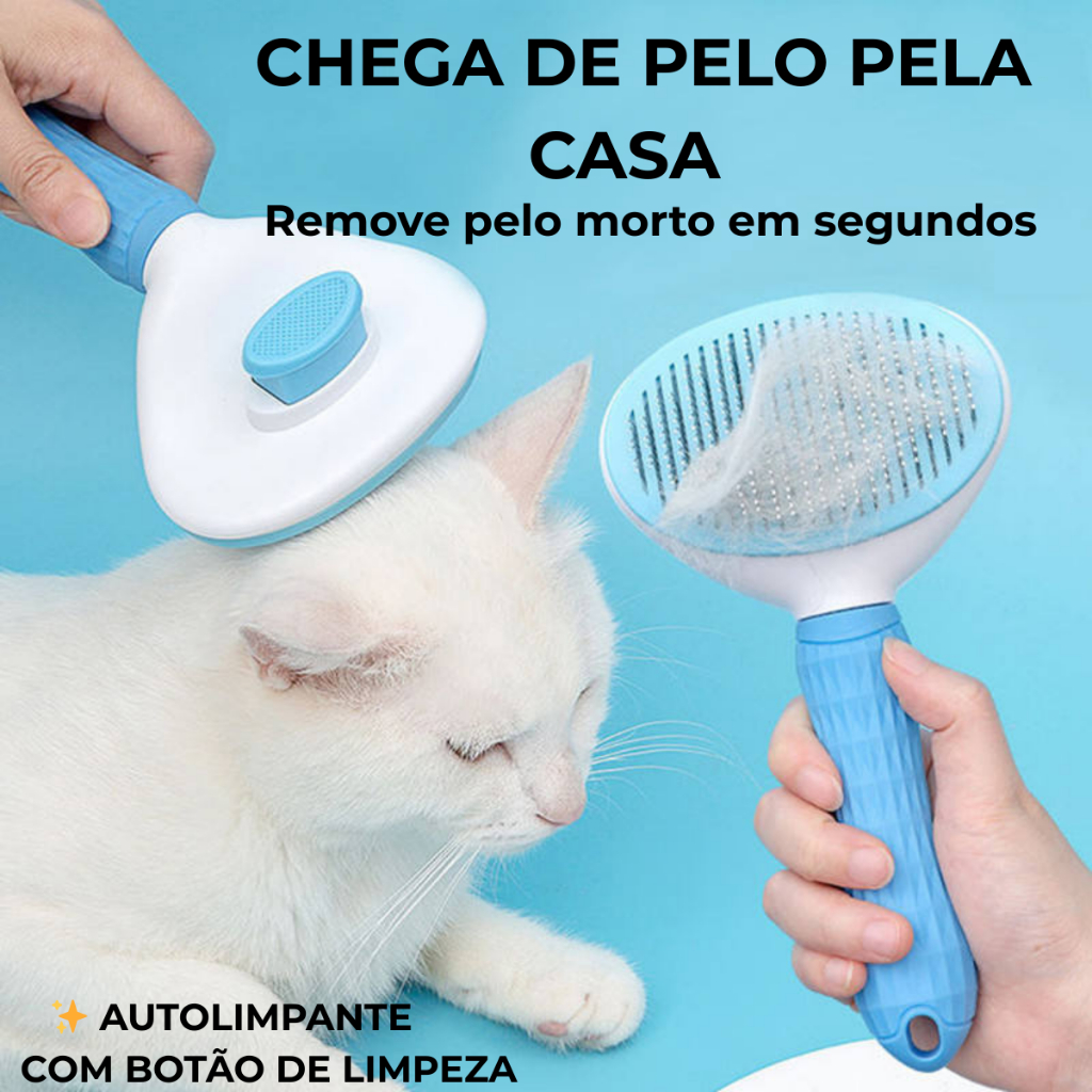 Escova Removedora de Pelos Pet Autolimpante Para Cachorro e Gato Removedor de Pelo Morto em Oferta na Shopee