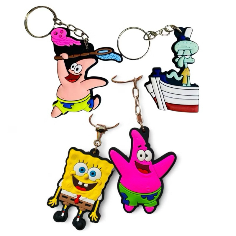 Chaveiro Anime Bob Esponja Personagens Emborrachado Auto Relevo Pronta Entrega/Envio Rápido