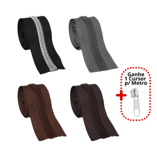 Ziper nº8 para Mala, Bolsa, Mochila, Bags, Necesserie, Case cor Preto, Marrom, Café e Cinza em Oferta na Shopee