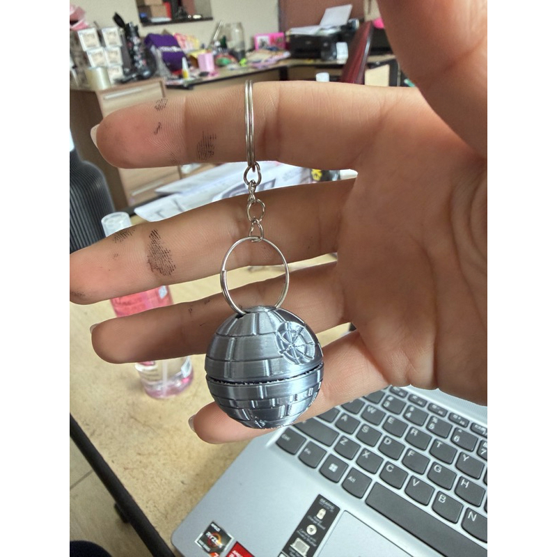 Chaveiro Geek Estrela da Morte 3D – Modelo Giratório inspirado Star Wars