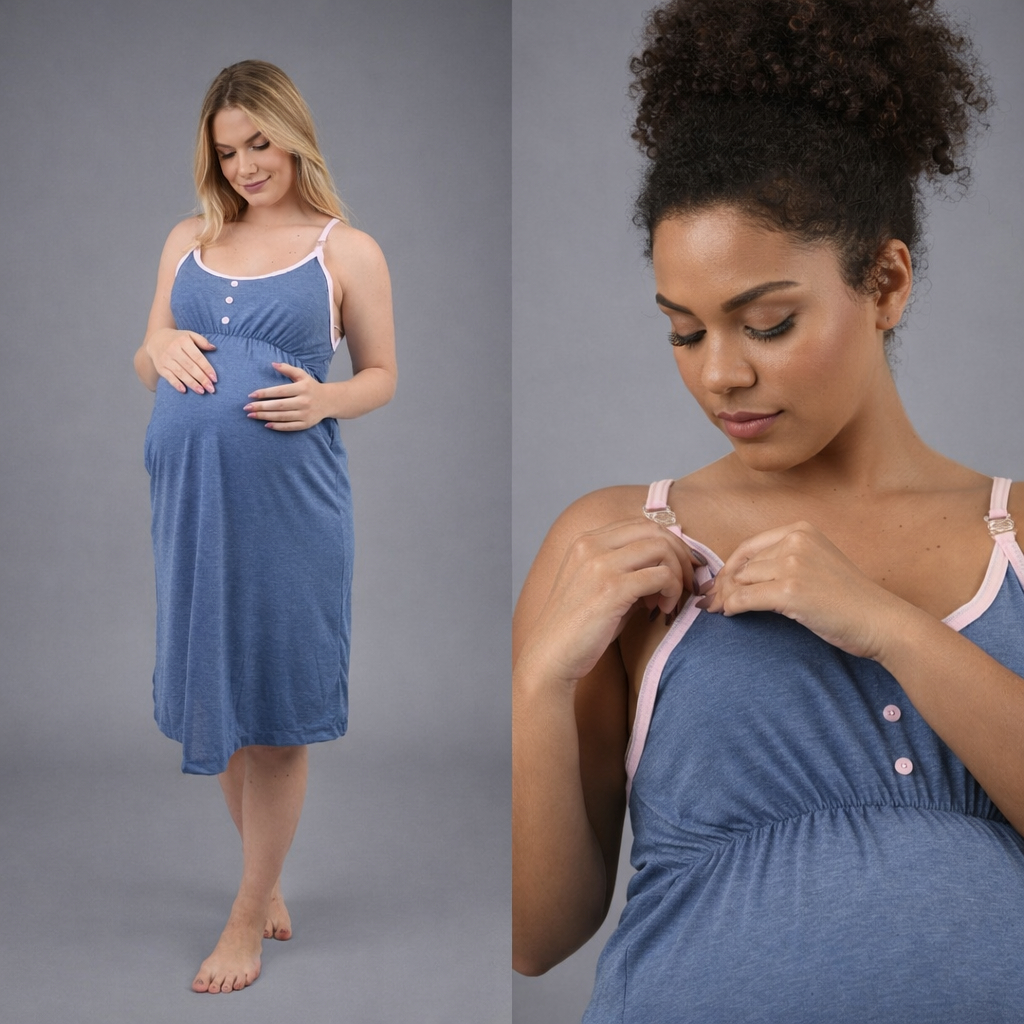 Camisola FB Amamentação Confort Abre Fácil maternidade grávida gestante pós parto adulto em Oferta na Shopee