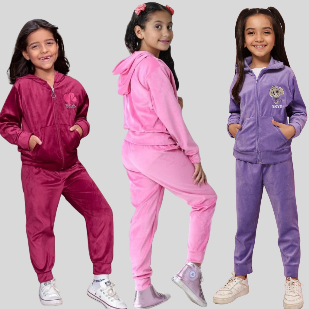 Conjunto Infantil  menina Agasalho de  Frio plush veludo