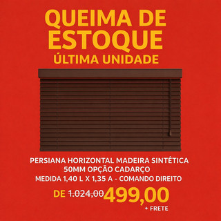 Persiana Horizontal Madeira Sintética 50mm (Queima de Estoque)