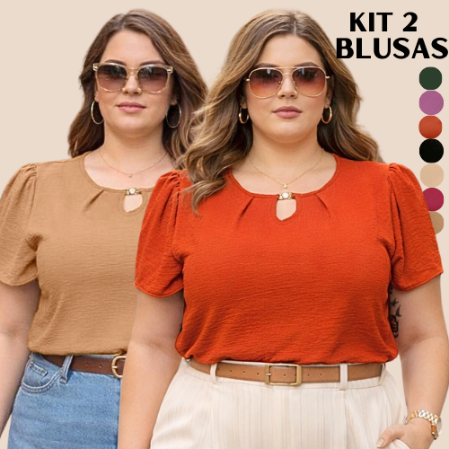BLUSA PLUS SIZE FEMININA KIT 2 BLUSAS MODA EVANGELICA BLUSINHAS FEMININAS DISCRETA CONFORTAVEL SOLTINHA BARATO EVANGELIC
