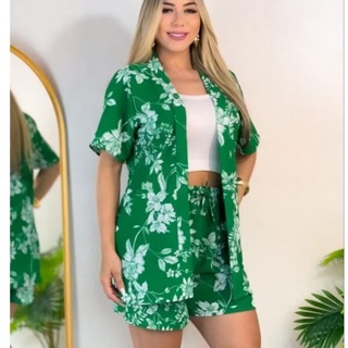 CONJUNTO CARDIGAN E SHORT ELEGÂNTE em Oferta na Shopee