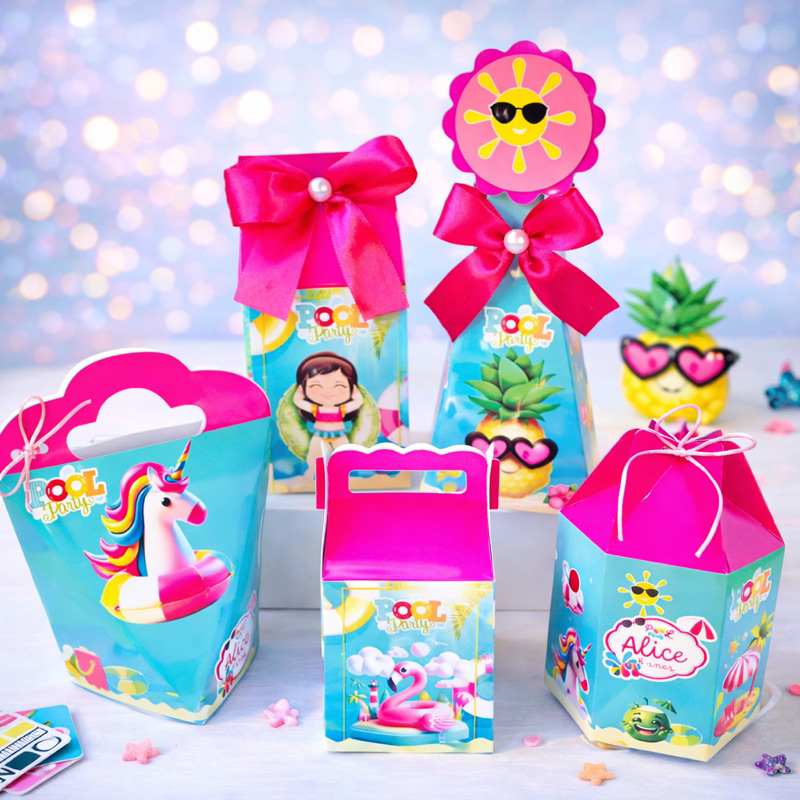 PEGUE E MONTE POOL PARTY CAIXAS PERSONALIZADAS-KIT CAIXAS POOL PARTY
