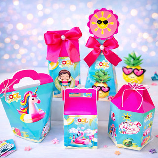 PEGUE E MONTE POOL PARTY CAIXAS PERSONALIZADAS-KIT CAIXAS POOL PARTY