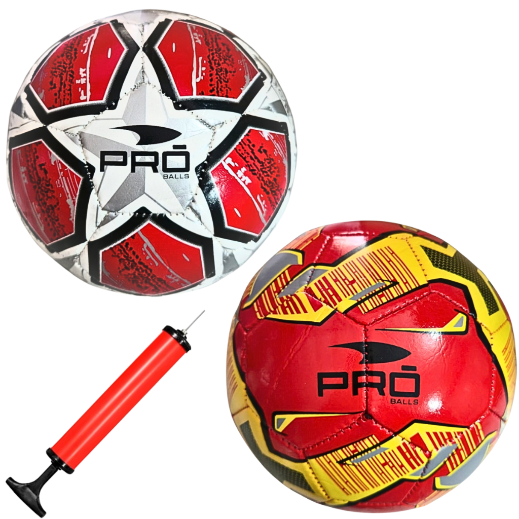 2 Bolas De Futebol Campo Futsal Com Bomba E Bico N 5 Aleatoria