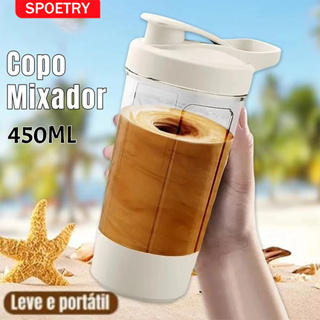 Shaker Portátil 450ml - Copo Mixador para Whey Protein, Vitaminas e Shakes, Leve para Academia e Viagem em Oferta na Shopee
