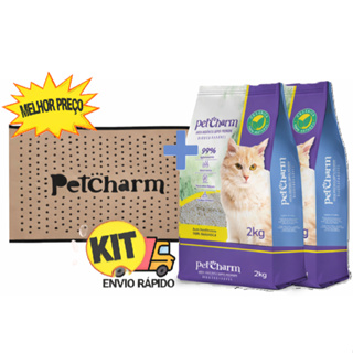 Kit PET CHARM Areia Higiênica Mandioca 4kg + Tapete Coletor EVA 60x40 | Zero Odor & Zero Sujeira em Oferta na Shopee