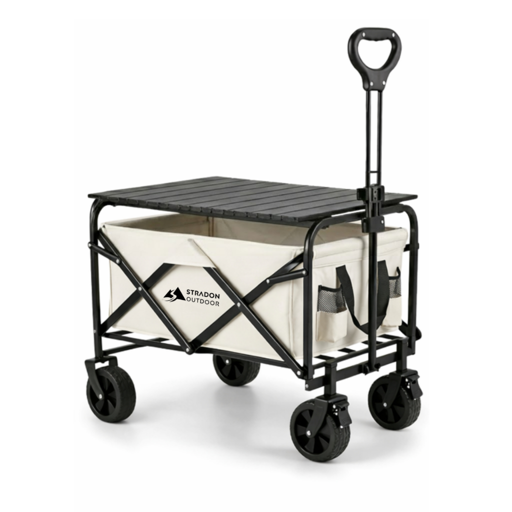 Carrinho Dobrável Multiuso para Camping e Praia com Freio de Pedal Tamanho P
