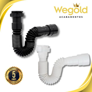 Sifão Sanfonado Modelo Universal - Branco ou Preto em Oferta na Shopee