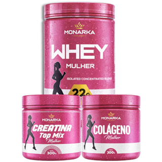 Kit Whey Protein Isolado Concentrado Blend  + Creatina  300g + Colágeno Hidrolisado 300g -  Feminino em Oferta na Shopee