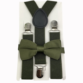 Kit Gravata Borboleta Verde Oliva + Suspensório Infantil Pajem Casamento em Oferta na Shopee