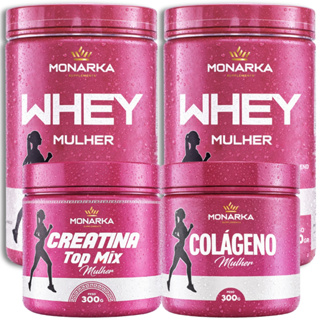 Kit Whey Protein Iso Mulher Pote 1kg + Creatina Topmix 300g + Colágeno Hidrolisado - Suplemento em Oferta na Shopee