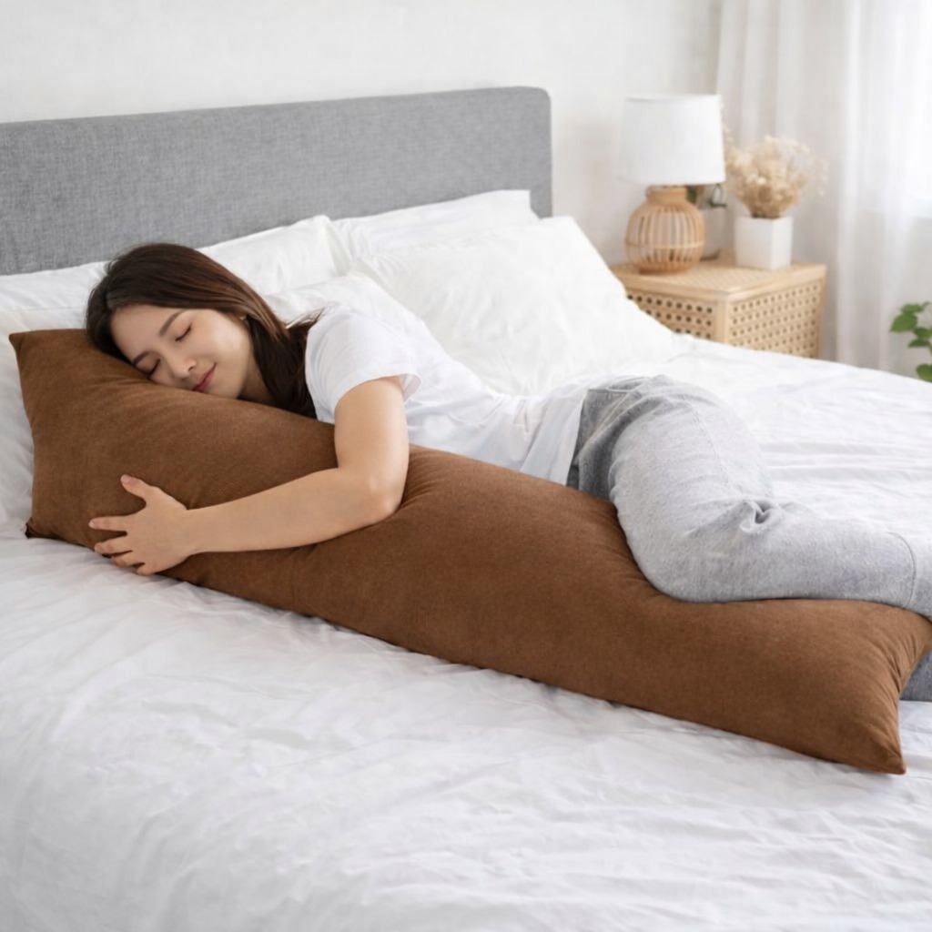 Xuxão Travesseiro de Corpo Antialérgico + Fronha Lavável Com Zíper - Refil + Capa