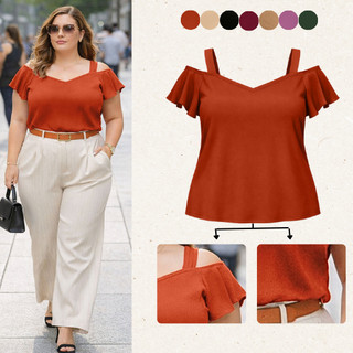 BLUSA PLUS SIZE FEMININA ELEGANTE SOCIAL CONFORTAVEL BLUSAS FEMININAS GRANDE COM ALÇA BLUSINHA FEMININO SOLTINHA VERÃO