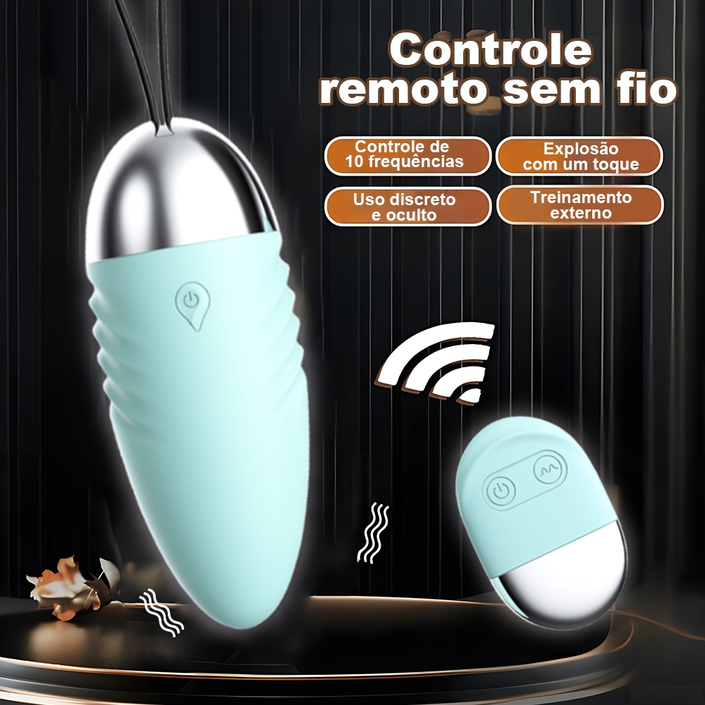 Vibrador Feminino com Controle Remoto Sem Fio 10 Modos Recarregável USB