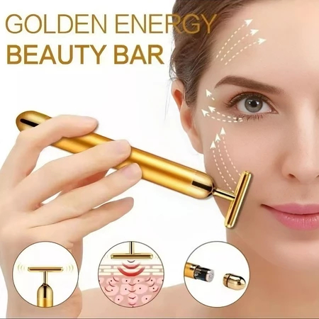 Massageador Facial Elétrico 24k Gold -  Lifting e Harmonização Facial - Vibratório Portátil，Presente de Dia das Mães.