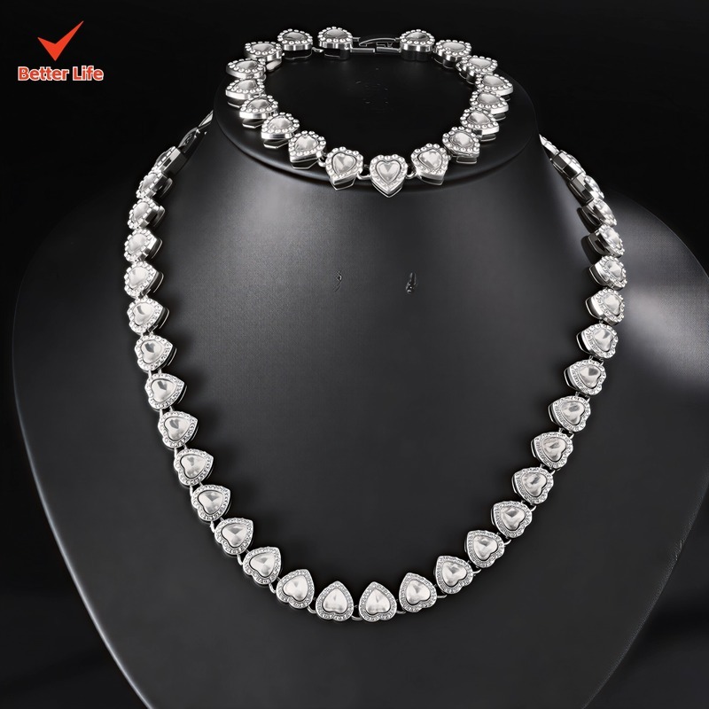 Colar em formato de coração cravejado com um diamante de 11 mm Colar em aço titânio Joia feminina requintada em Oferta na Shopee