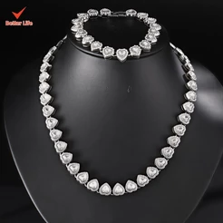 Colar em formato de coração cravejado com um diamante de 11 mm Colar em aço titânio Joia feminina requintada