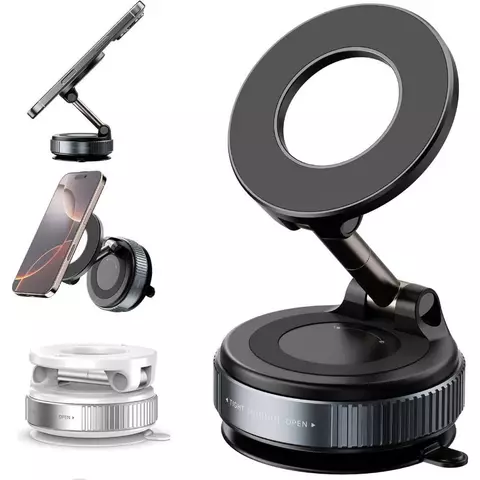 Suporte Celular Carro Magnético Metal Ventosa a Vácuo 360° Forte Anti-Queda iPhone