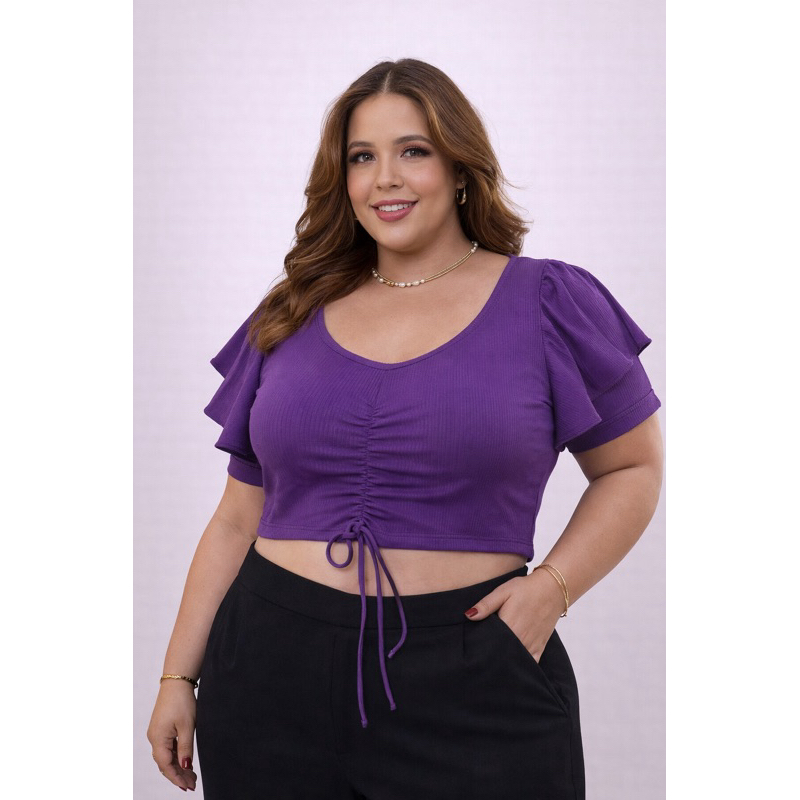 Cropped Plus Size Cor Roxo