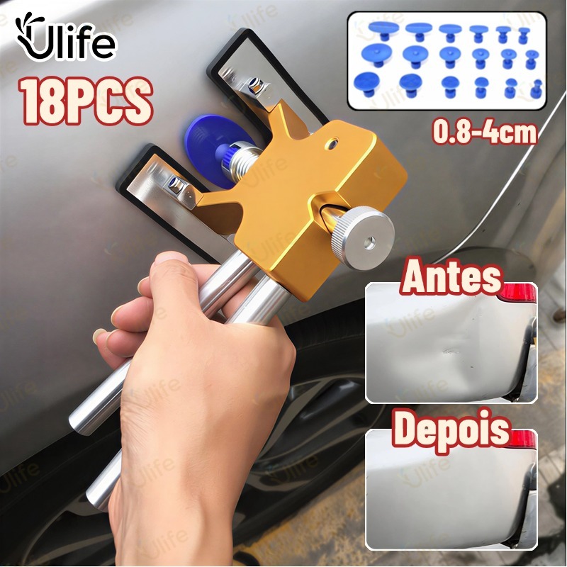 Kit 18 de reparo de amassados ​​na carroceria, Ferramentas De Reparo De Mossa Para Automóveis Kit Kits De Remoção-UF