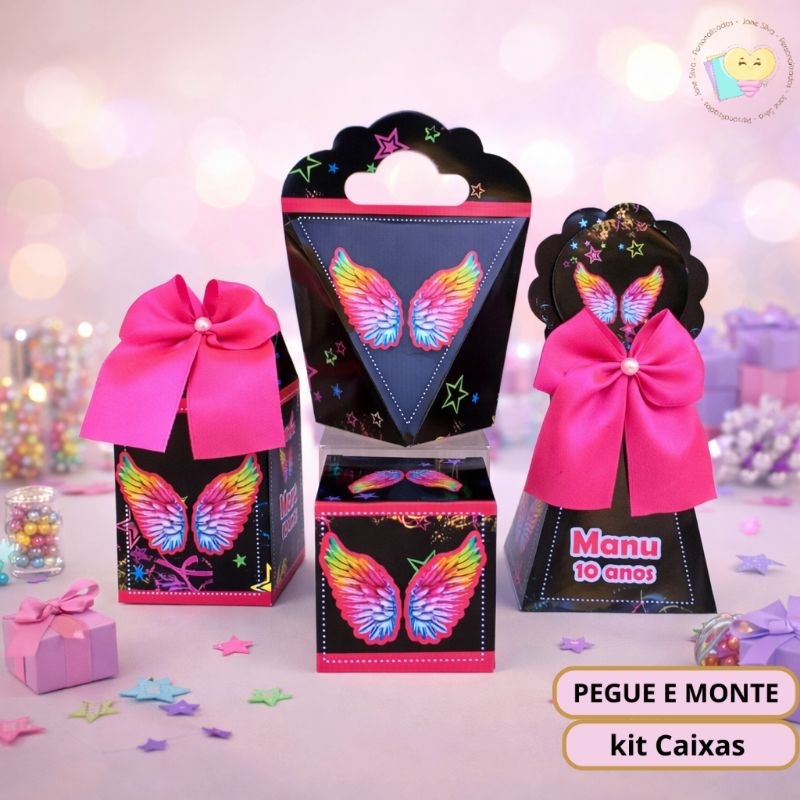 Kit Festa Neon 1 - Personalizados - Lembrancinhas - Festa Infantil - Aniversário - Decoração / PEGUE E MONTE em Oferta na Shopee