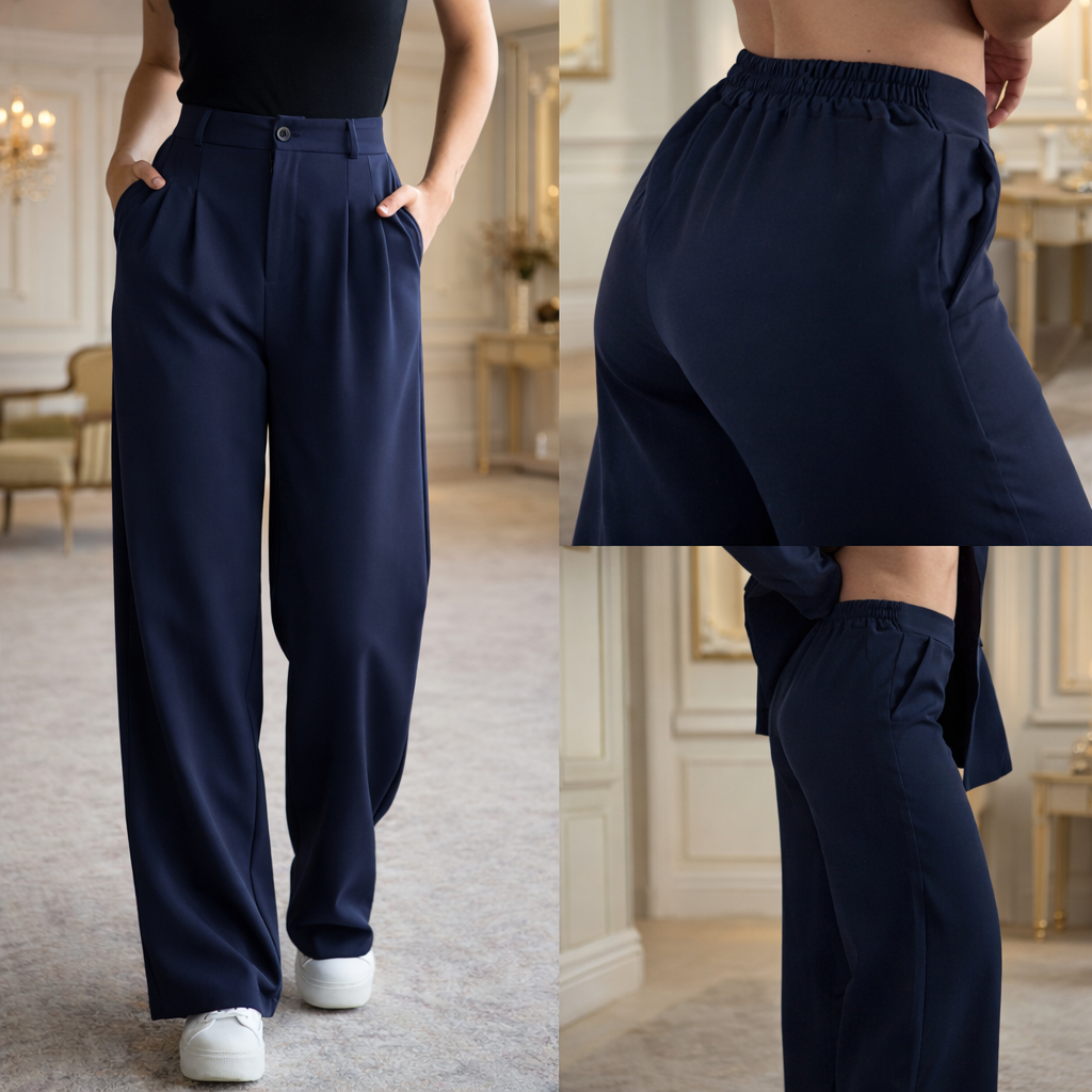 Calça Pantalona Alfaiataria Feminina COM ELÁSTICO NA CINTURA TECIDO DE QUALIDADE MELHOR QUE A DUNA em Oferta na Shopee