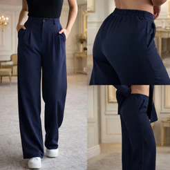 Calça Pantalona Alfaiataria Feminina COM ELÁSTICO NA CINTURA TECIDO DE QUALIDADE MELHOR QUE A DUNA