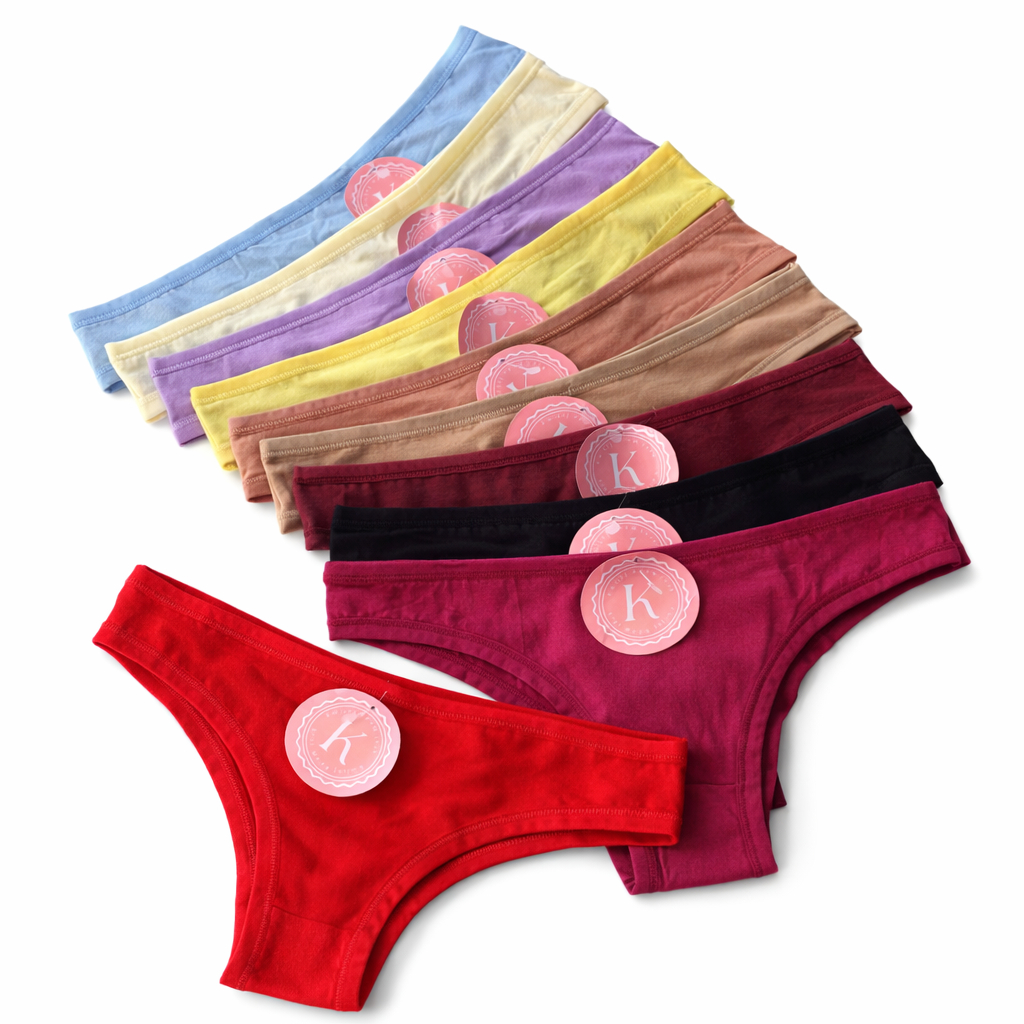 Kit com 10 Calcinhas Algodão Tanga Eliene | Confortável, Respirável, Antialérgica