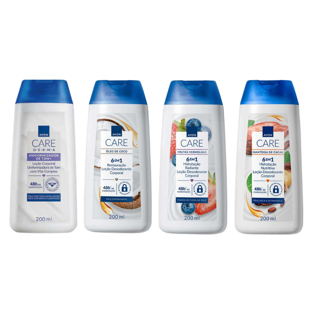 Creme Hidratante Corporal Avon Care Uniformizador de Tom Cacau Frutas Vermelhas Óleo de Coco 200ml