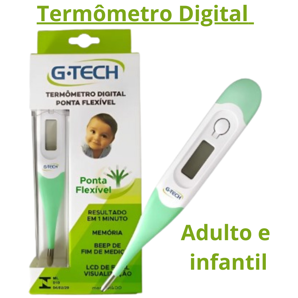 Termômetro Digital G-tech Com Ponta Flexível Verde Th400 em Oferta na Shopee
