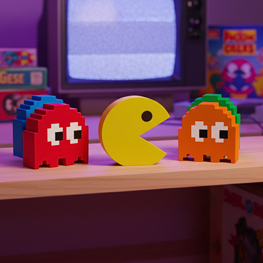 Kit 5 Peças Pac-Man Gamer - O Melhor Preço da Shopee Brasil