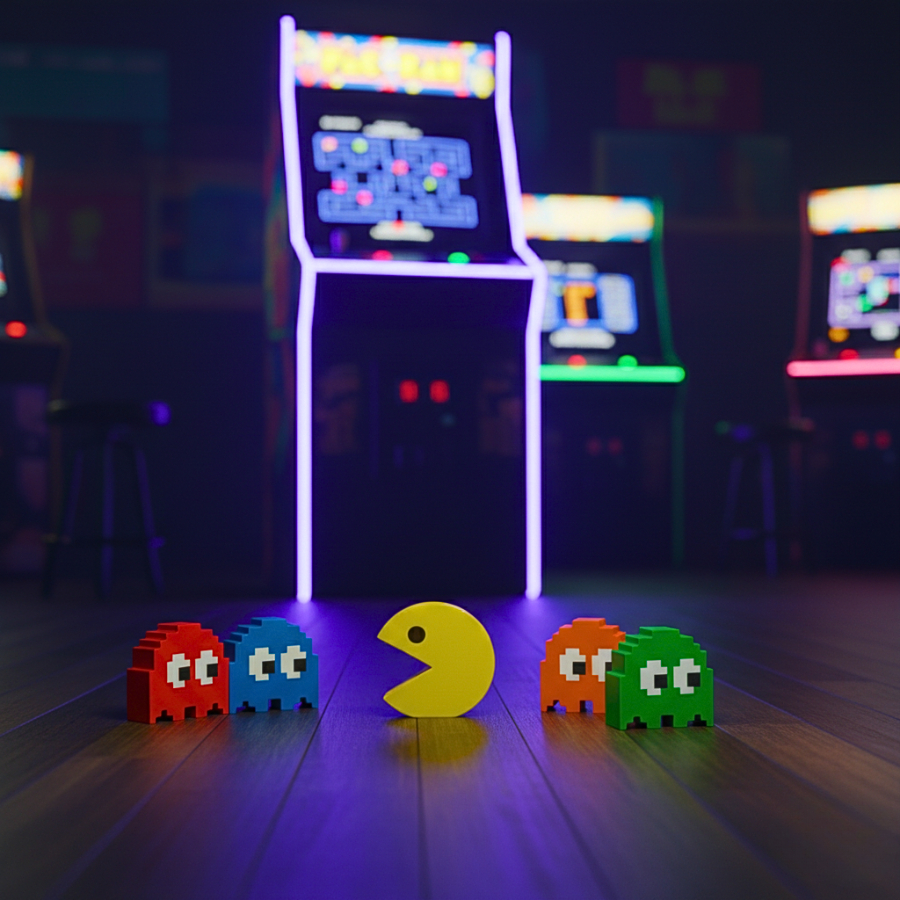 Kit 5 Peças Pac-Man Decoração Gamer - Melhor Preço Shopee Slim