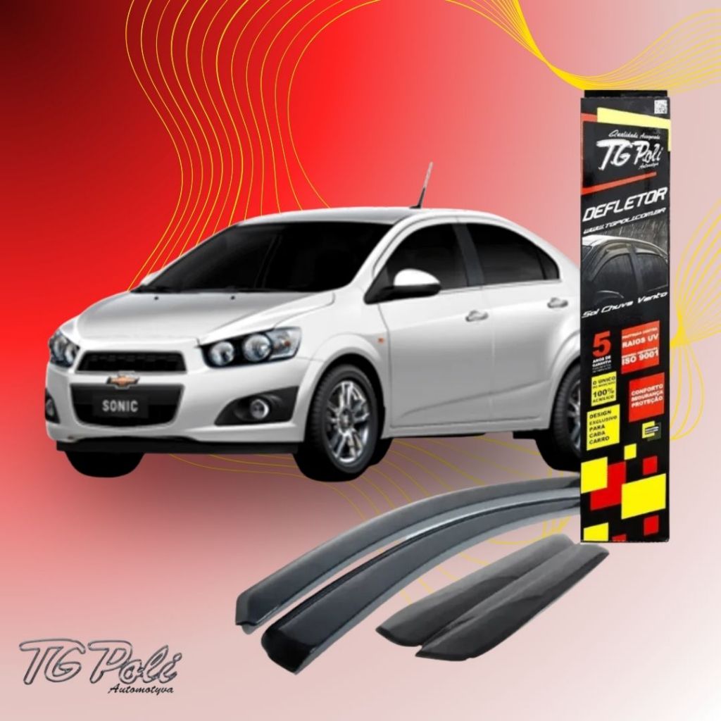 CALHA DE CHUVA AUTO-ADESIVA TG POLI 23.027 4PTS - CHEVROLET SONIC SEDAN 2011/2013