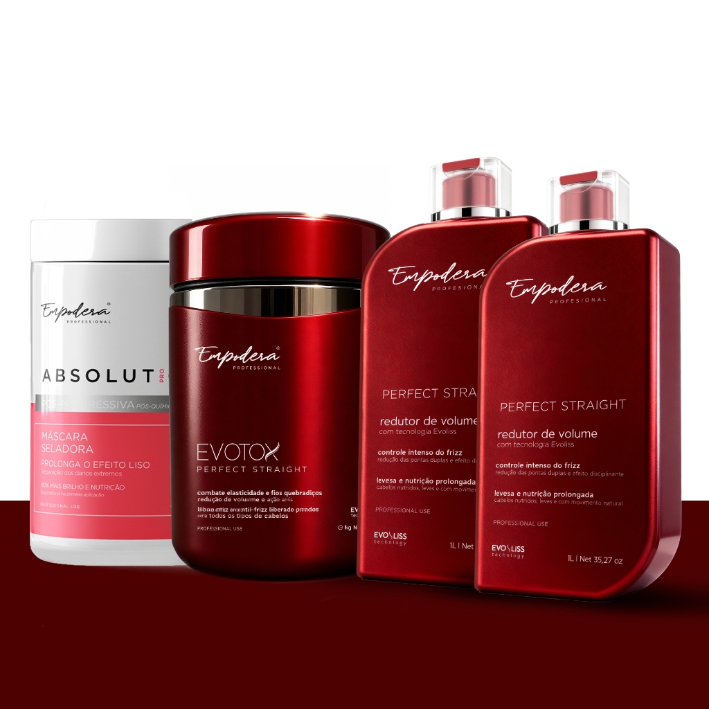 Kit 4 Itens - Progressiva Sem Formol + Botox Orgânico + Máscara Capilar 1kg - Empodera
