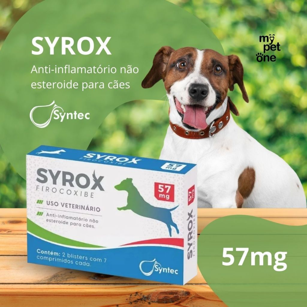 Syrox 57mg Anti-inflamatório para Cães 14 comprimidos - Syntec em Oferta na Shopee