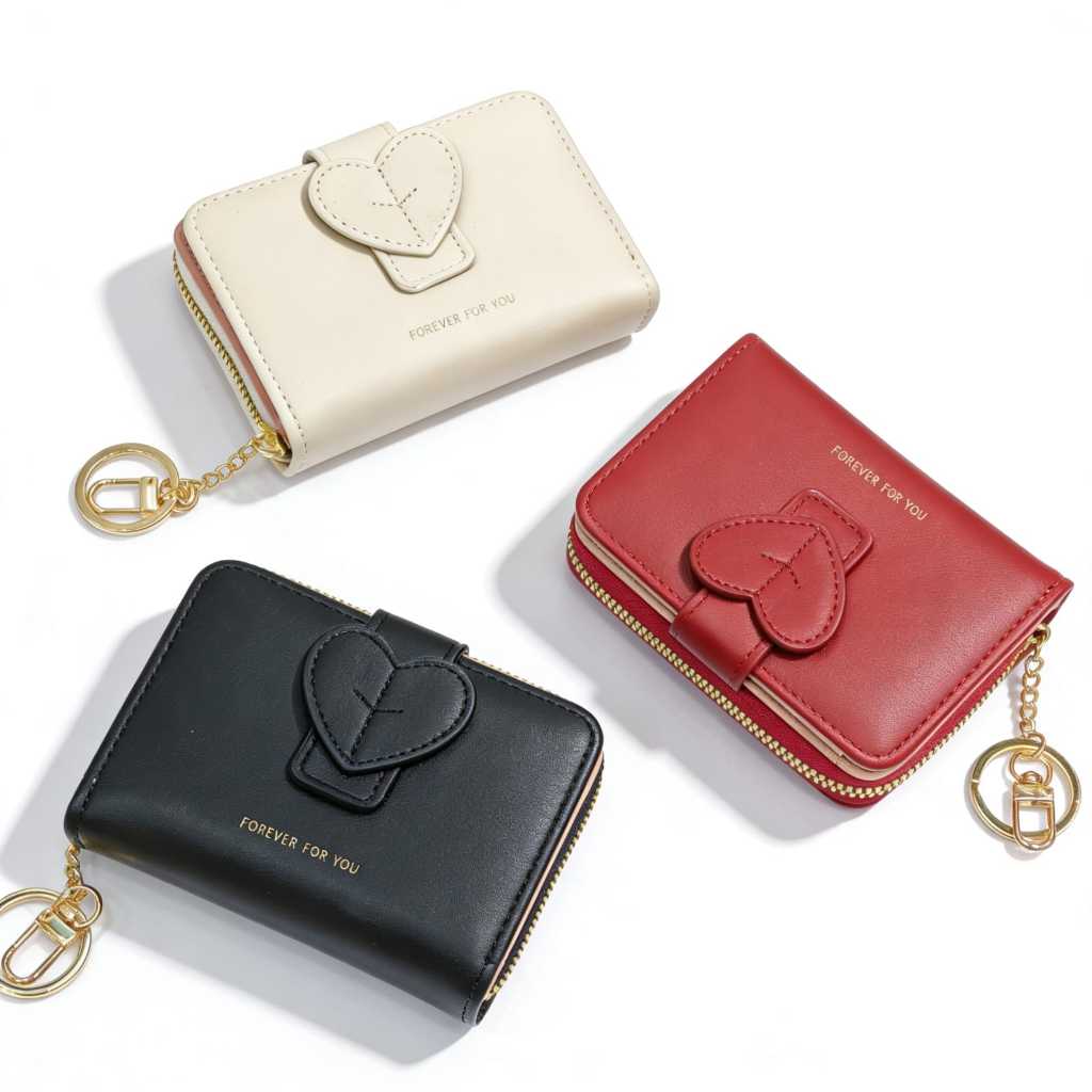 Nova Carteira 4 em 1 Feminina Couro Sintético Porta Cartões, Notas, Moedas, CNH 8486