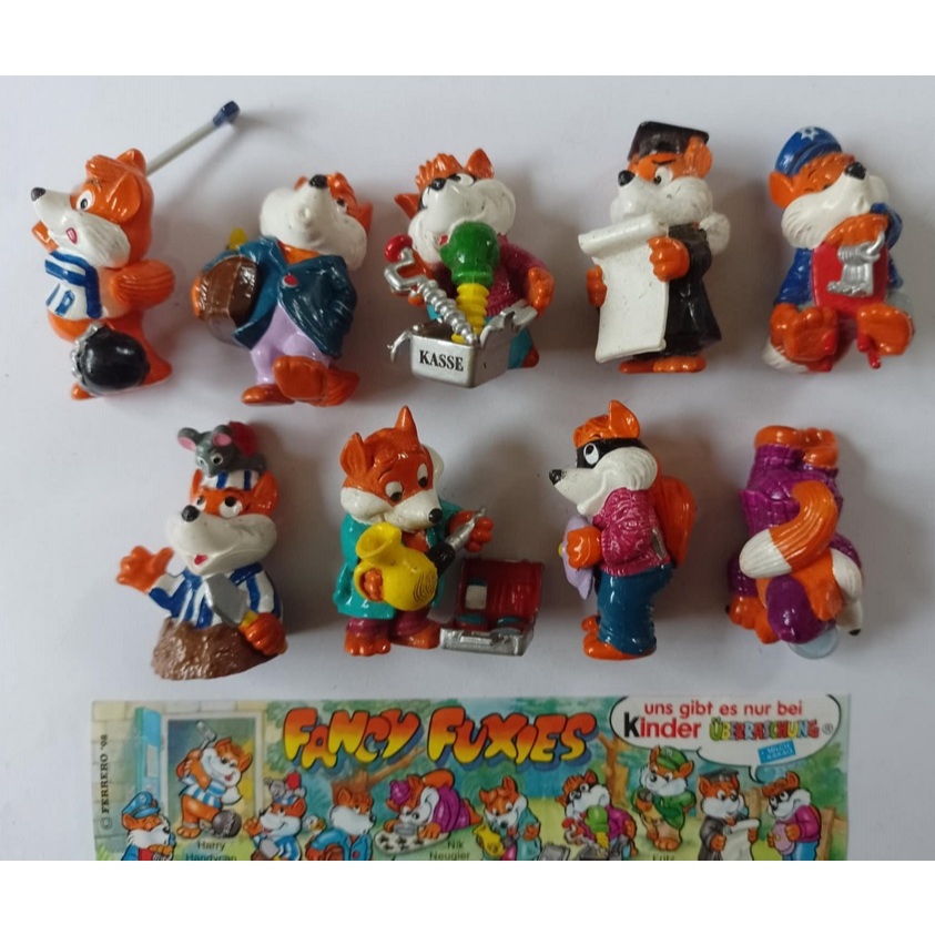 Kinder ovo - Lote Raposas Malandras (ano 1998) com 9 personagens e falta 1 aces.(pode haver algum desgaste na pintura)