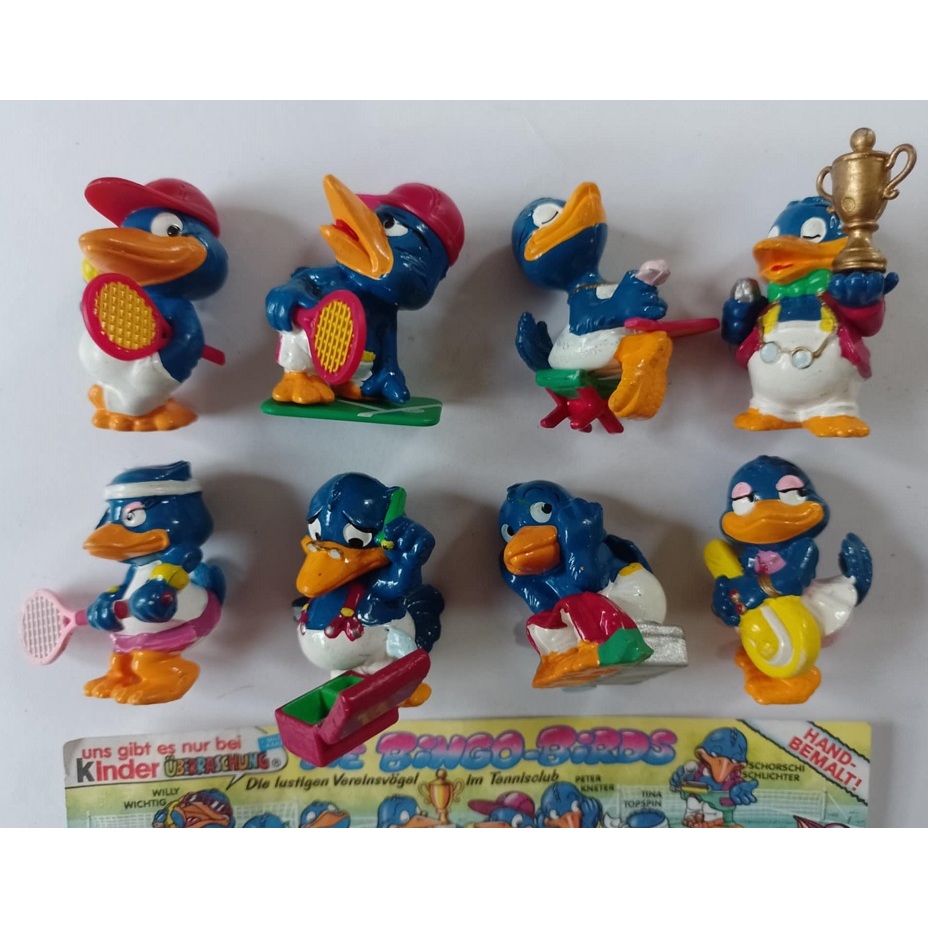 Kinder ovo - Lote Pássaros Tênis (ano 1996) com 8 personagens (podendo ter algum boneco com desgaste na pintura)
