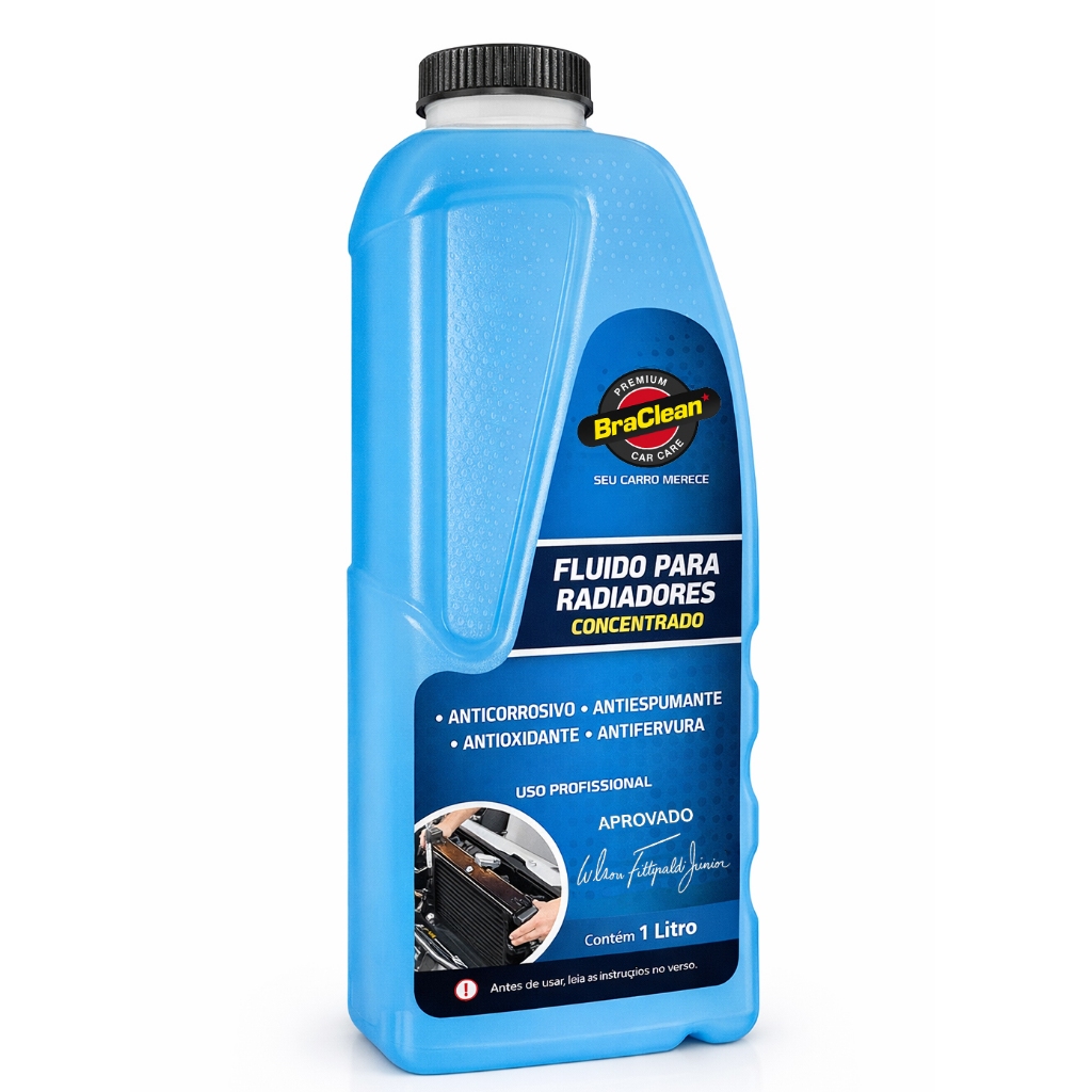 Melhor Fluido Radiador 1L Azul Sem MEG Controle Térmico Proteção Anticorrosiva BraClean em Oferta na Shopee
