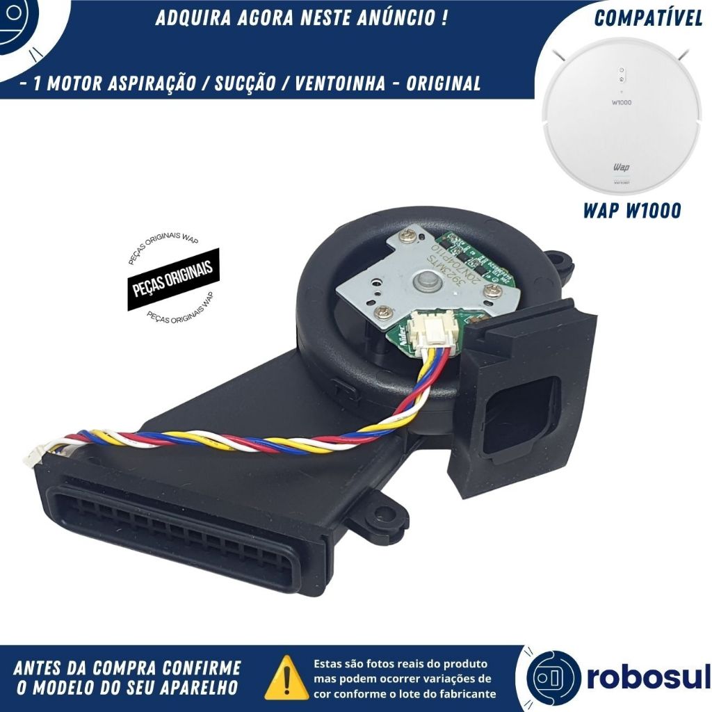 Motor Aspiração Sucção Ventoinha para Robo Aspirador Wap Robot W1000